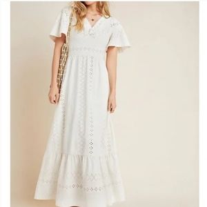 Maeve by Anthropologie Rochelle Eyelet Maxi Dress Size S